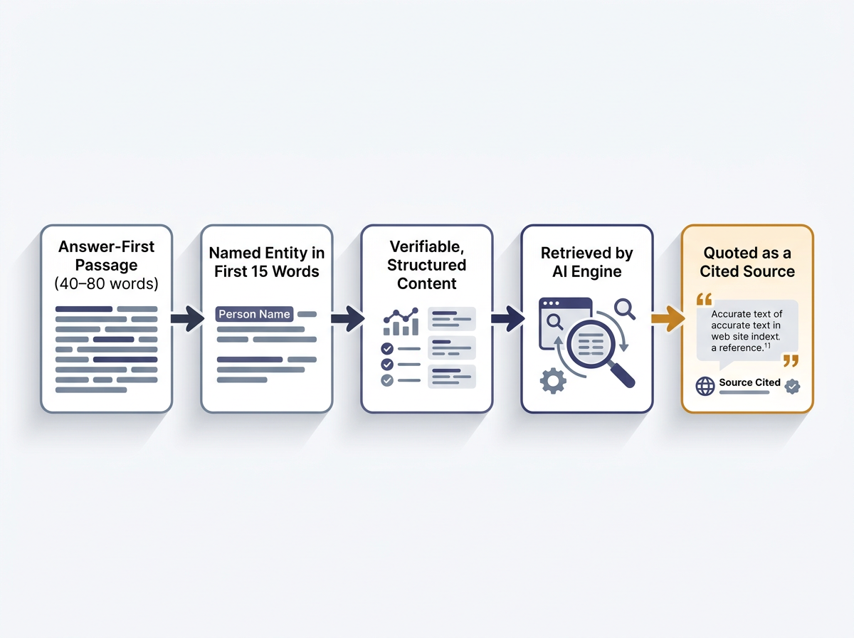 Diagram of getting content cited by ChatGPT when choosing the best AI SEO tools